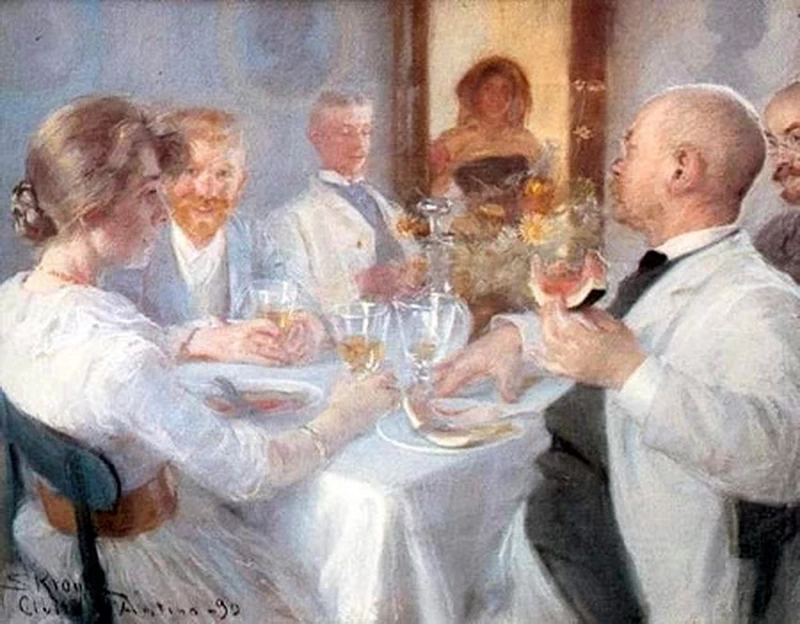 Kristian Zahrtmann - Al tavolo del pranzo a Civita d'Antino, The Hirschsprung Collection, Copenhagen